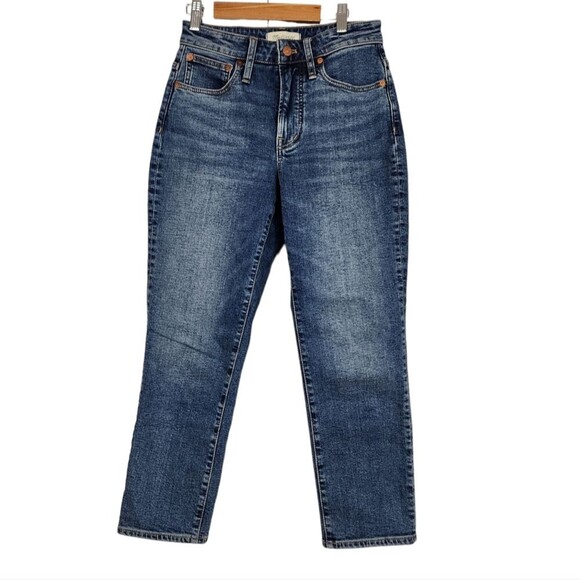 Madewell The Curvy Perfect Vintage Jean Medium Wash Blue Stretchy Pants Size 25P - Picture 1 of 15